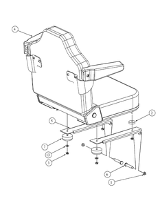 Seat Assembly Diagram and Parts List for M54-KW 53BB5DBW750-23-HP Cub Cadet Lawn Tractor